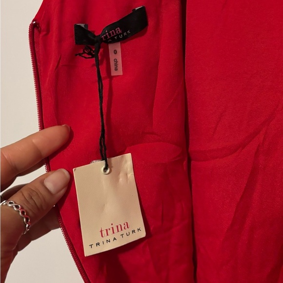 Trina Turk Scarlet Midi Dress with Ruffle Detail - Picture 3 of 13